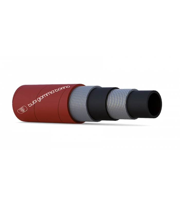 Гумен маркуч за пара и гореща вода STEAM HOSE - 210° С - червен