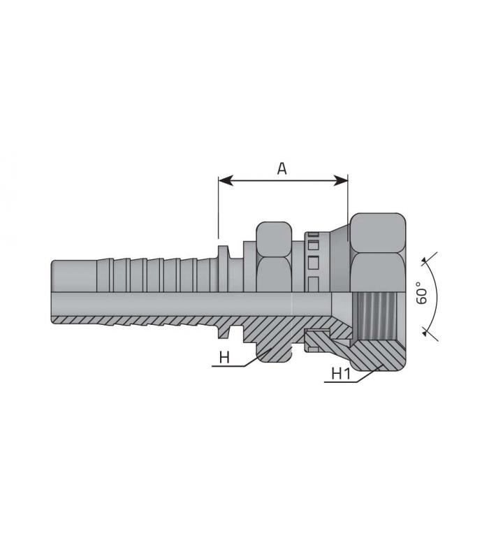 Женски накрайник Toyota BSP резба, конус 37° JIC