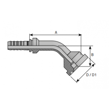 Накрайник фланцови SFL 45, лека серия 3000 PSI, коляно 45°, без забелване Hyper Spiral