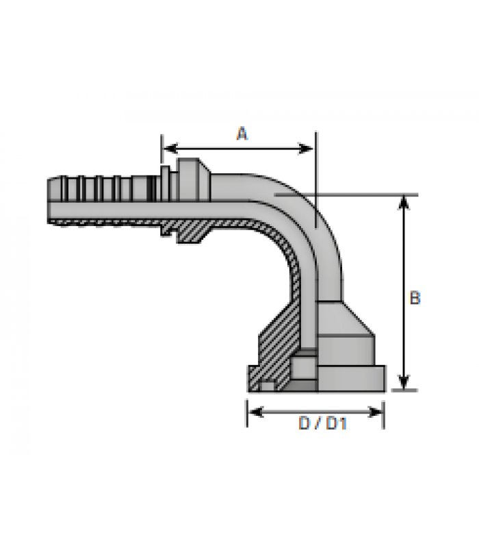 Накрайник фланцови SFS CAT 90, тежка серия 6000 PSI, коляно 90°, без забелване Hyper Spiral Накрайник фланцови SFS CAT 90, тежка серия 6000 PSI, коляно 90°, без забелване Hyper Spiral