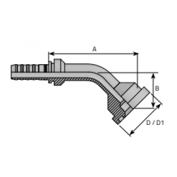 Накрайник фланцови SFS, тежка серия 6000 PSI, коляно 45°, без забелване Hyper Spiral