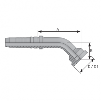 Накрайник фланцови SFS, тежка серия 6000 PSI, коляно 45°, със забелване Interlock